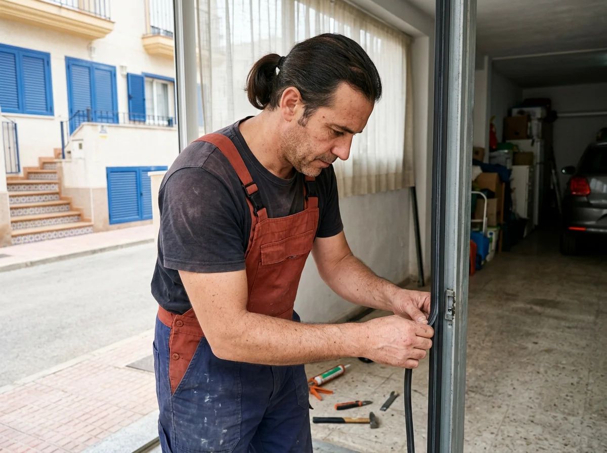 Puertas de garaje en El Verger: colocación de la goma inferior