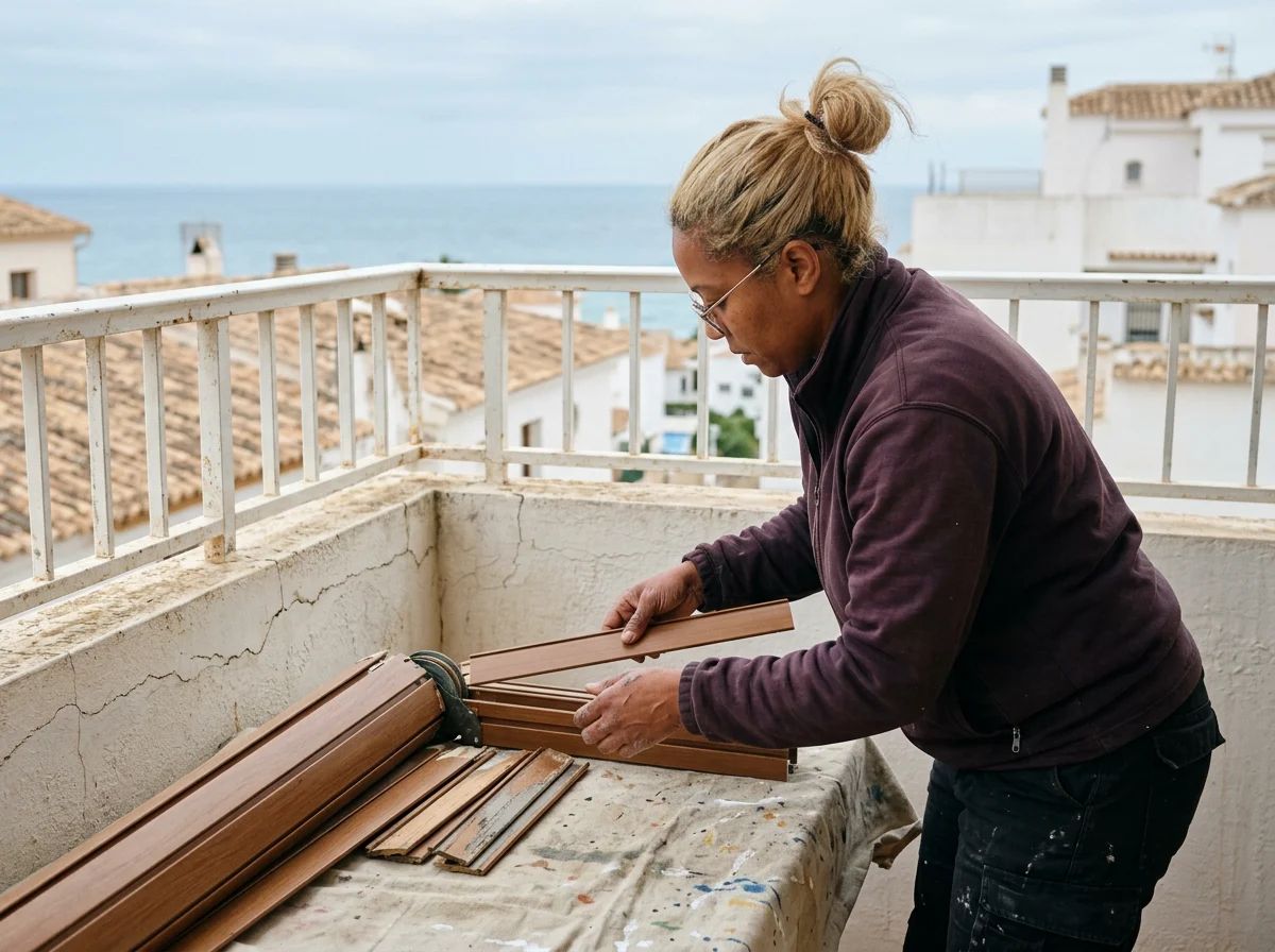 Reparación de persianas en Calp: lamas viejas y nuevas