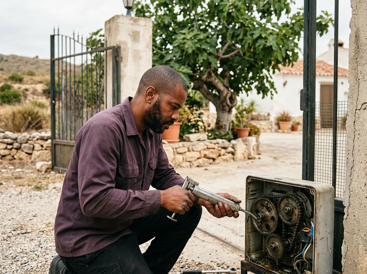 Automatismos de puertas en Algueña: engrase de los engranajes del motor