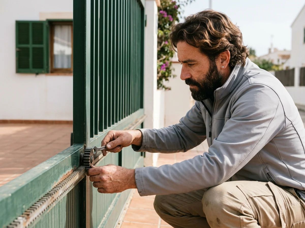 Automatismos de puertas en Castell de Castells: revisión de la cremallera y el piñón