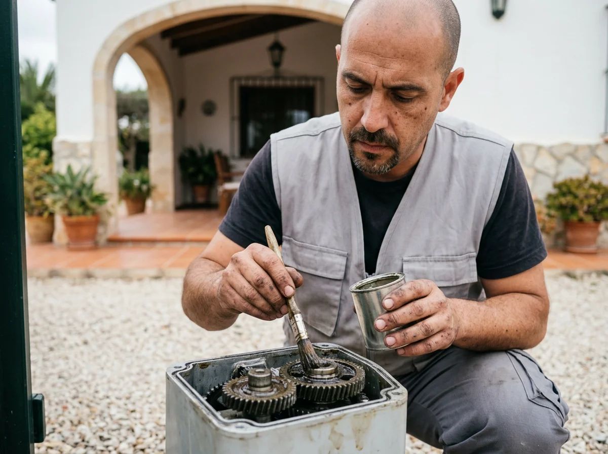 Automatismos de puertas en Parcent: engrase de los engranajes del motor