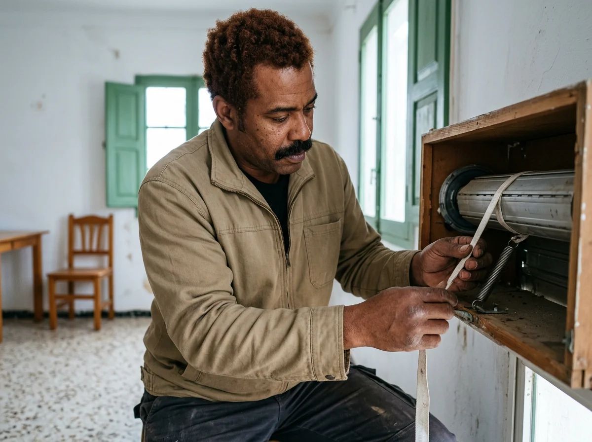 Reparación de persianas en Pego: interior del cajón de la persiana