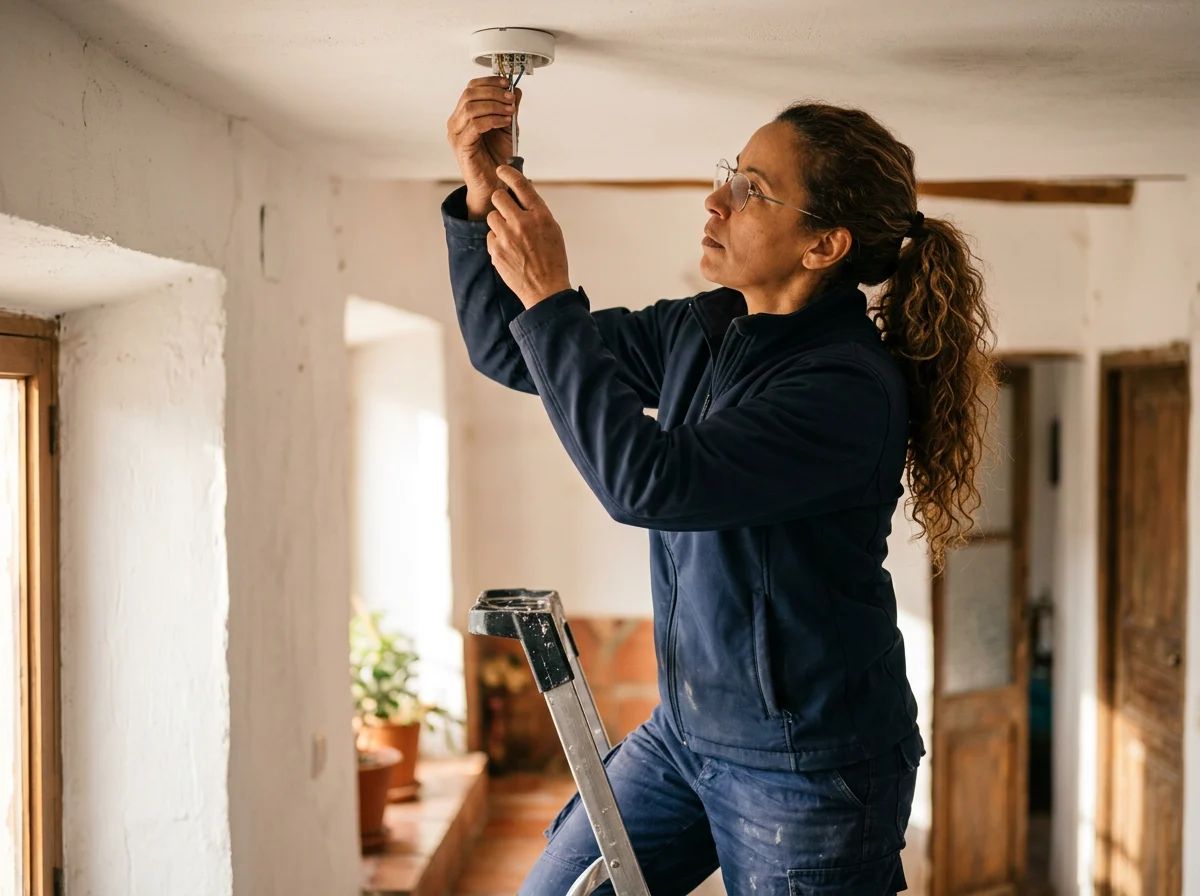 Electricistas en Agres: conexión de la lámpara