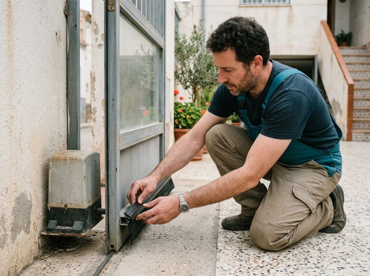 Automatismos de puertas en Biar: colocación de una banda de seguridad