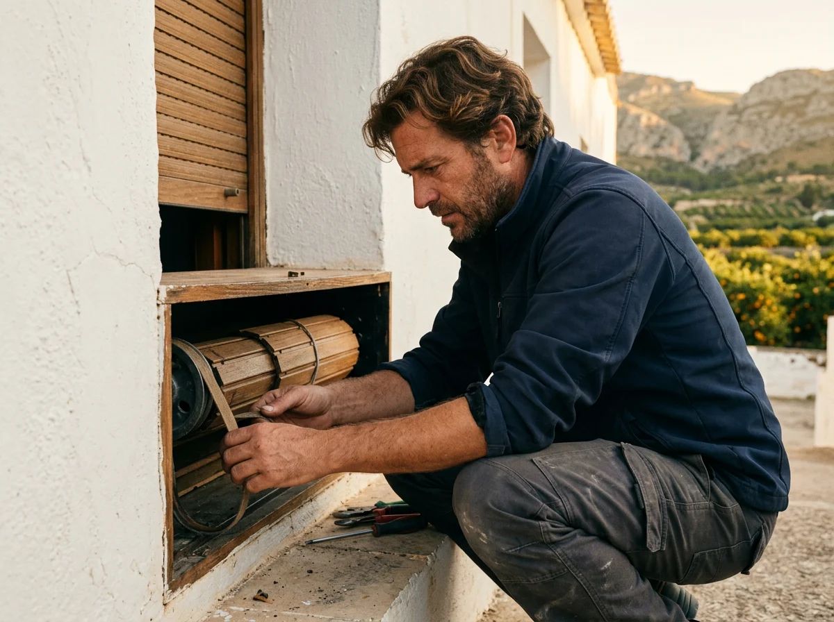 Reparación de persianas en Castell de Castells: interior del cajón de la persiana