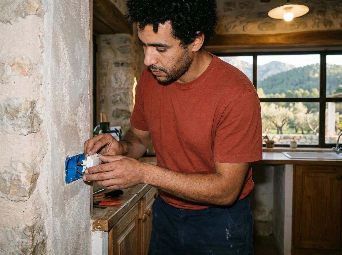Electricistas en Benilloba: montaje de un interruptor
