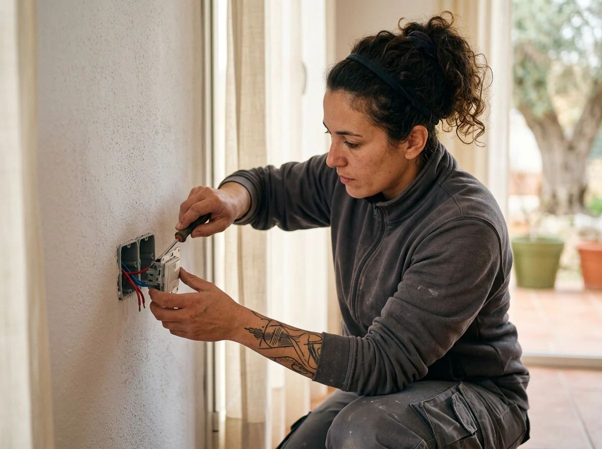 Electricistas en Sanet y Negrals: montaje de un interruptor