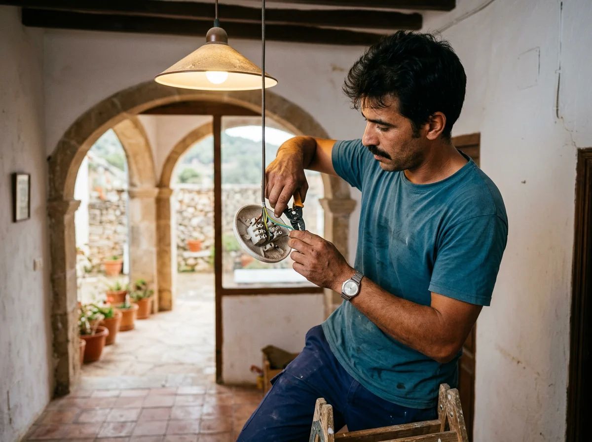 Electricistas en Benigembla: conexión de la lámpara