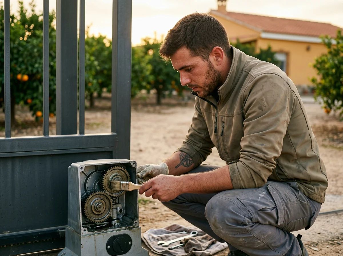 Automatismos de puertas en Rafal: engrase de los engranajes del motor