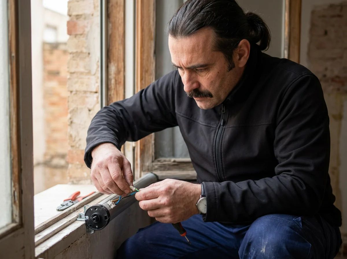 Reparación de persianas en Torremanzanas: conexión del motor de la persiana