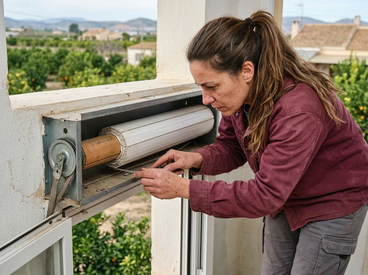 Reparación de persianas en Cox: interior del cajón de la persiana