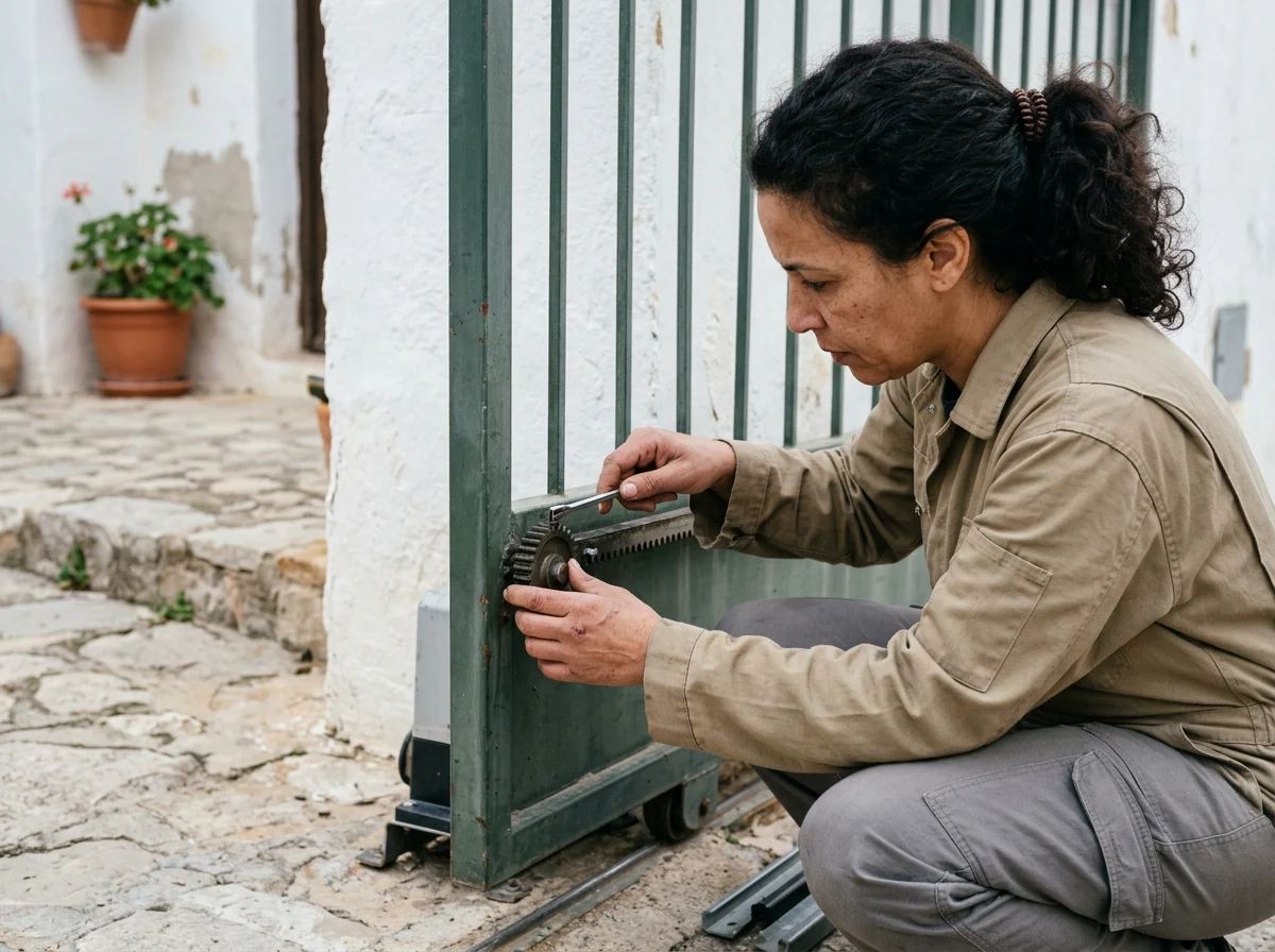 Automatismos de puertas en Calp: revisión de la cremallera y el piñón