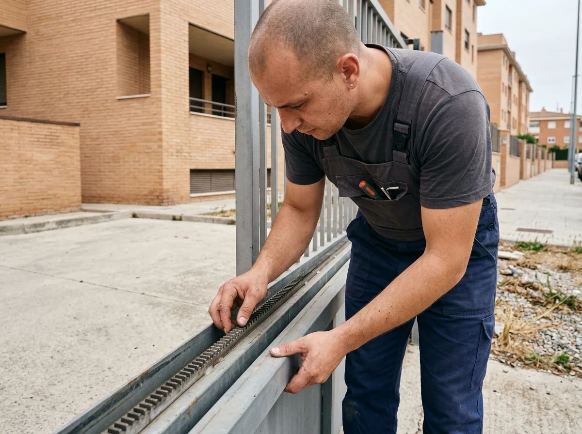 Automatismos de puertas en L'Alqueria d'Asnar: revisión de la cremallera y el piñón
