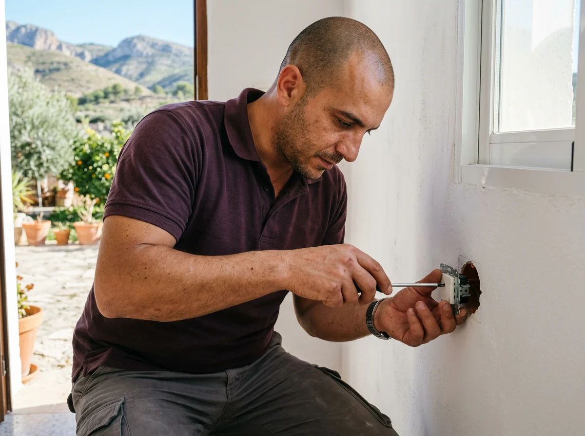 Electricistas en Alcalalí: montaje de un interruptor