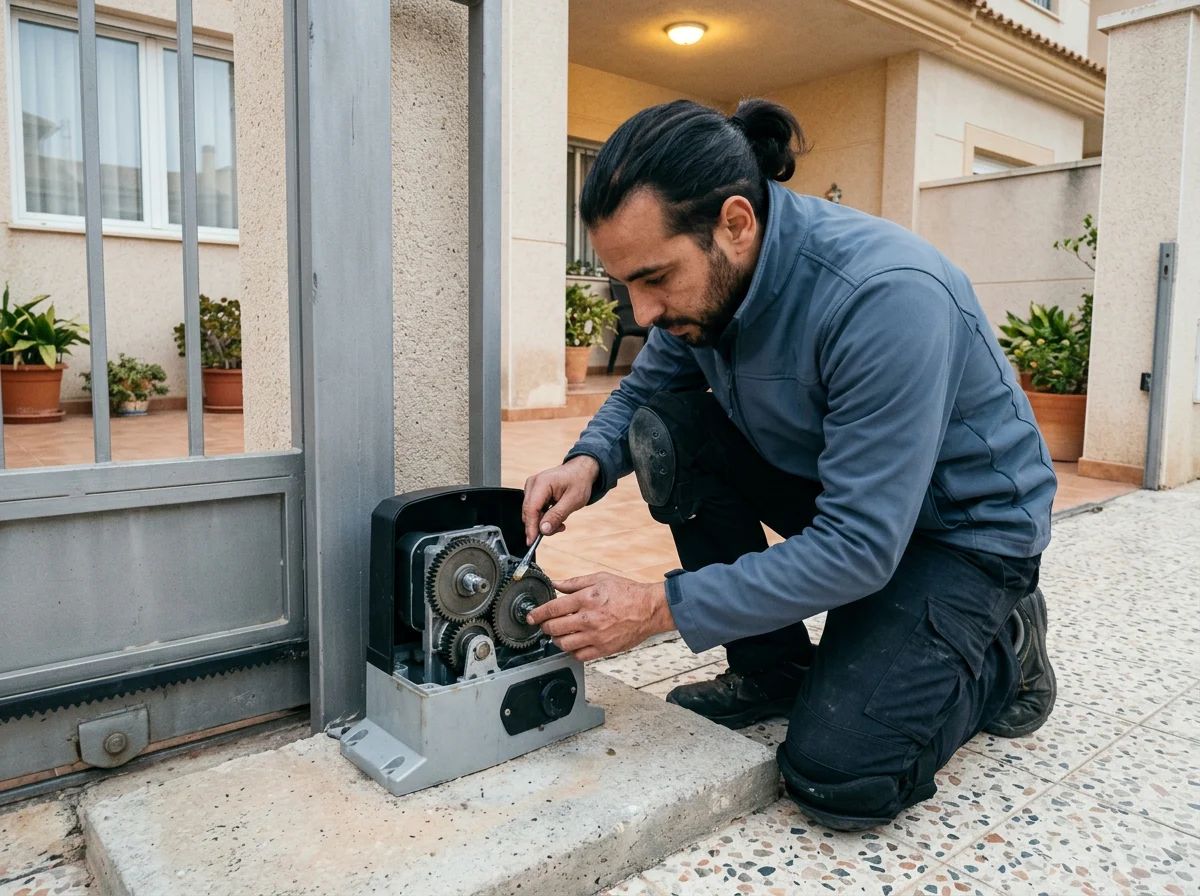 Automatismos de puertas en Novelda: engrase de los engranajes del motor