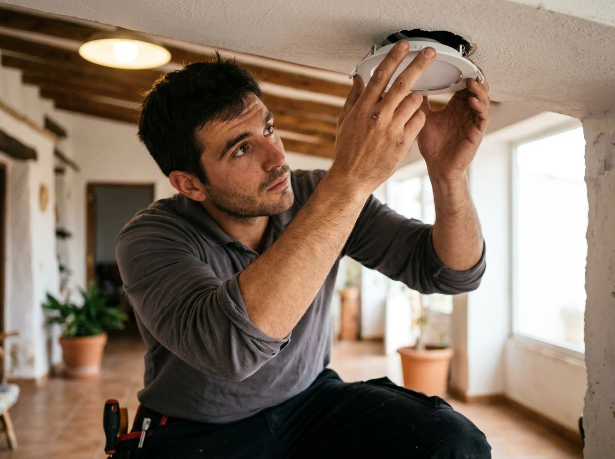 Electricistas en Redován: colocación de un foco LED