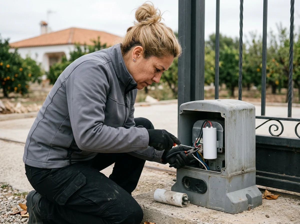 Automatismos de puertas en Sella: cambio del condensador del motor