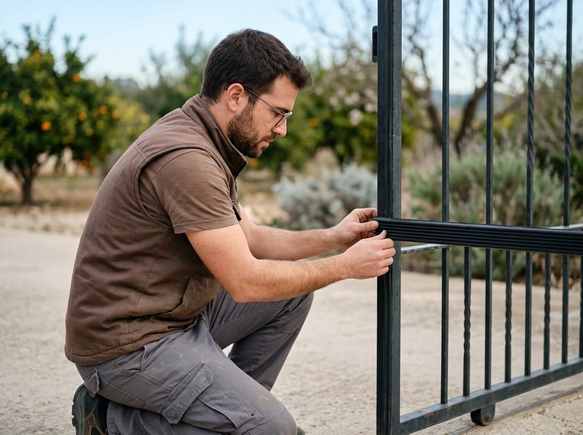 Automatismos de puertas en Jalón: colocación de una banda de seguridad
