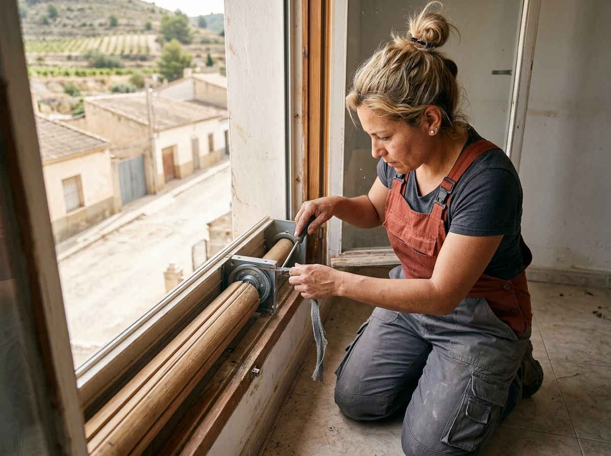 Reparación de persianas en Elda: interior del cajón de la persiana
