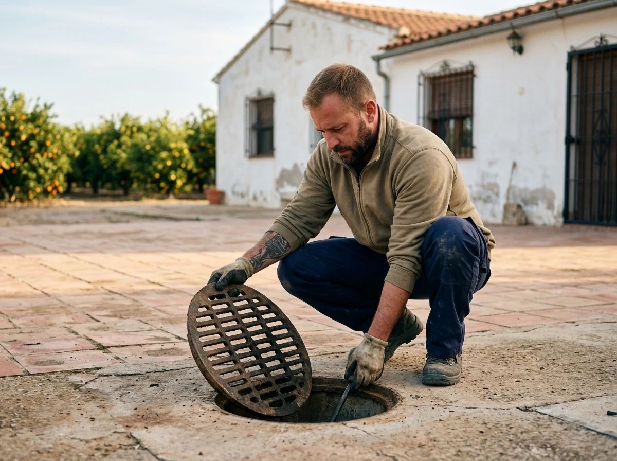 Desatascos en Algorfa: apertura de una rejilla