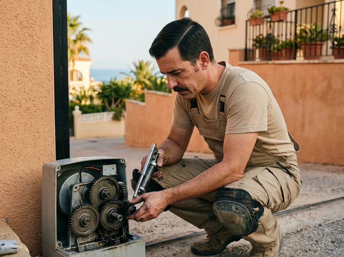Automatismos de puertas en Altea: engrase de los engranajes del motor
