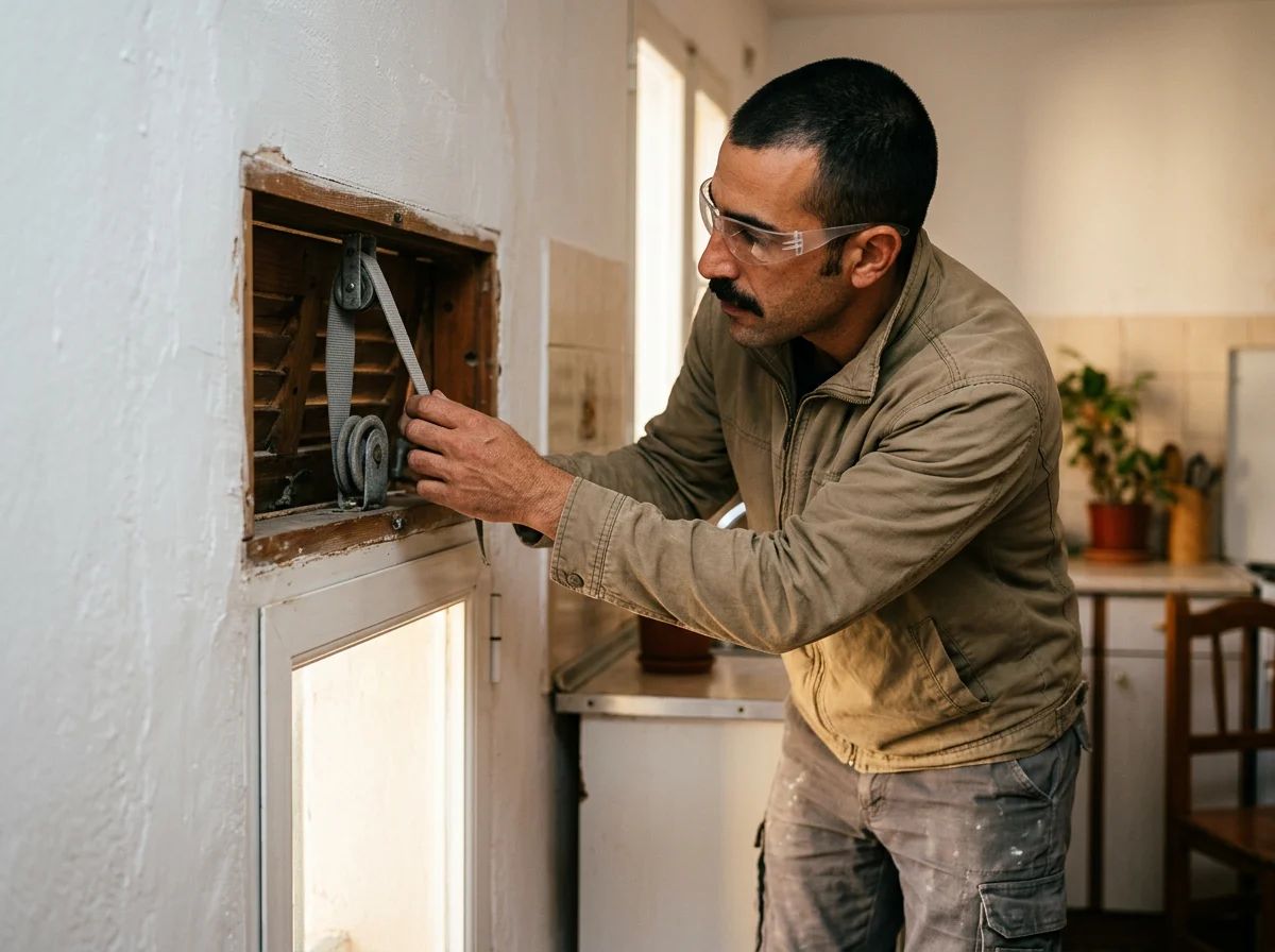 Reparación de persianas en El Verger: interior del cajón de la persiana