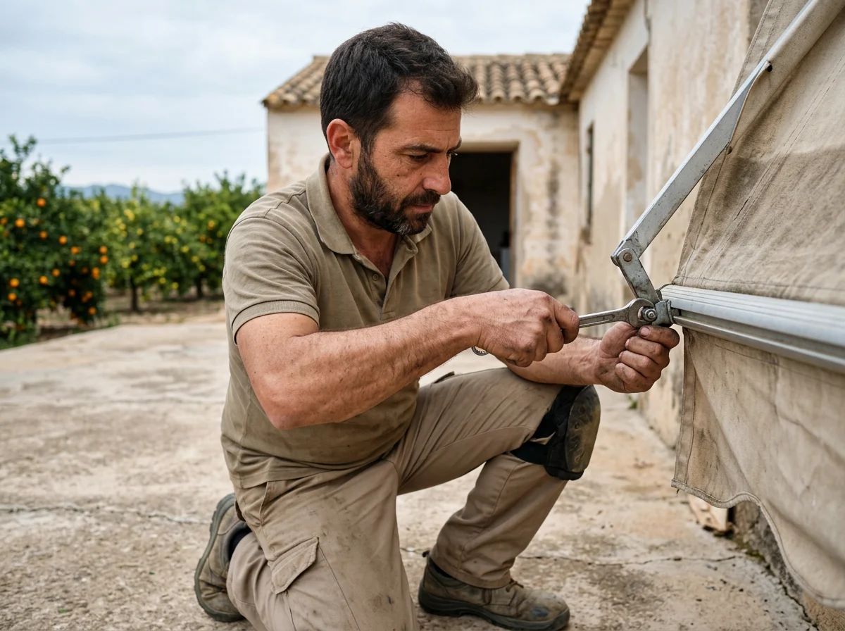 Reparación de persianas en Formentera del Segura: ajuste del brazo de un toldo