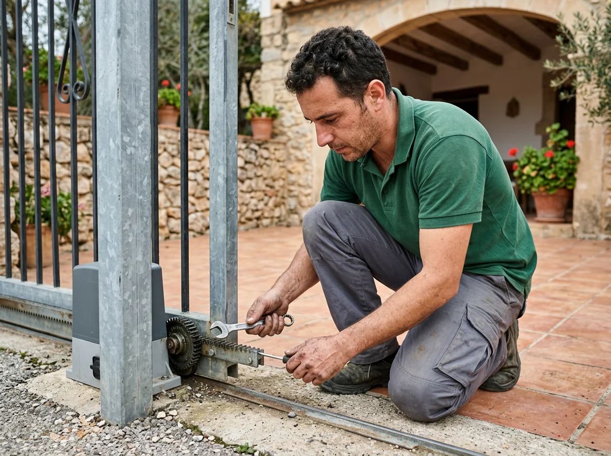 Automatismos de puertas en La Vall de Gallinera: revisión de la cremallera y el piñón