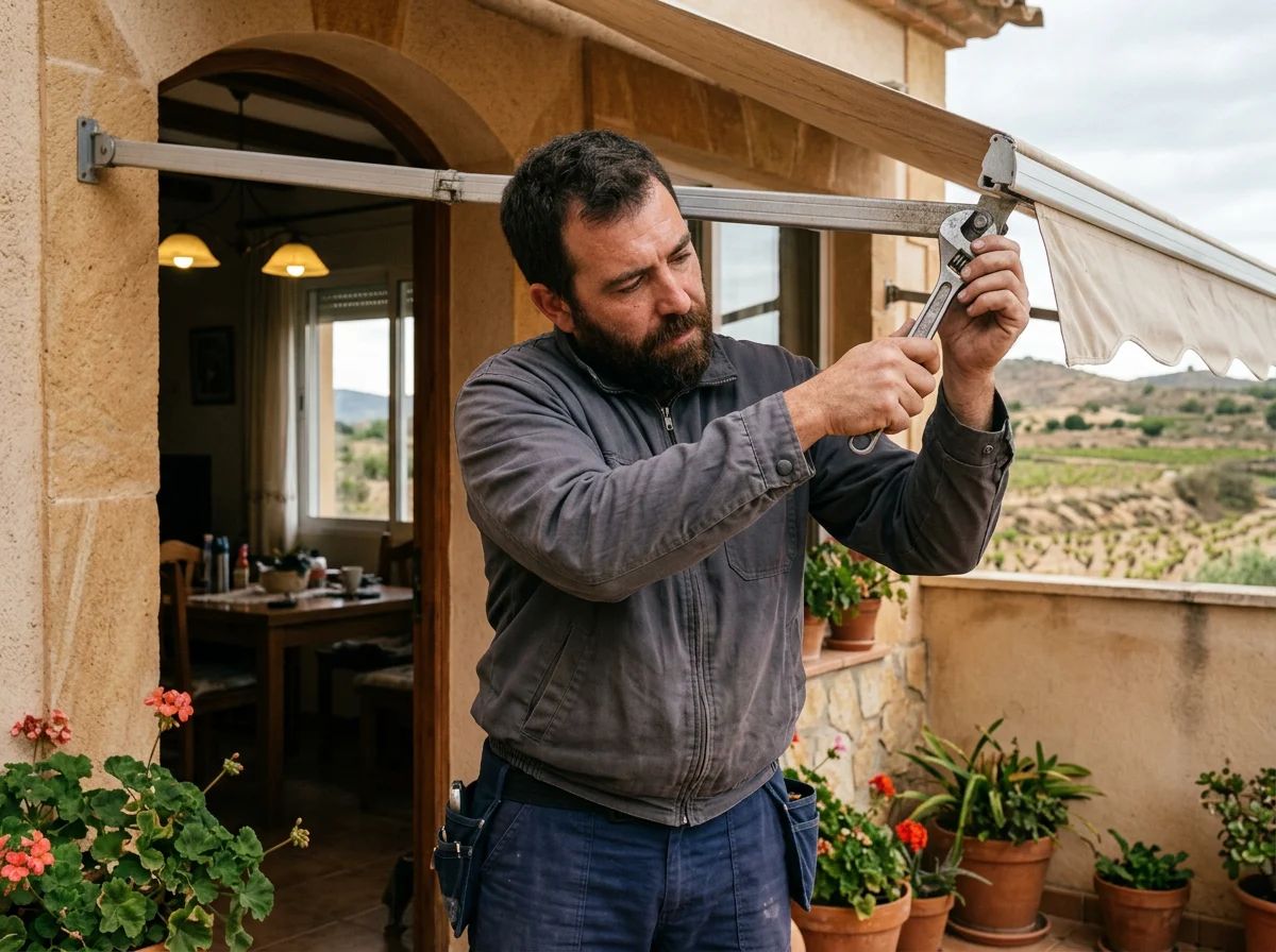 Reparación de persianas en Novelda: ajuste del brazo de un toldo