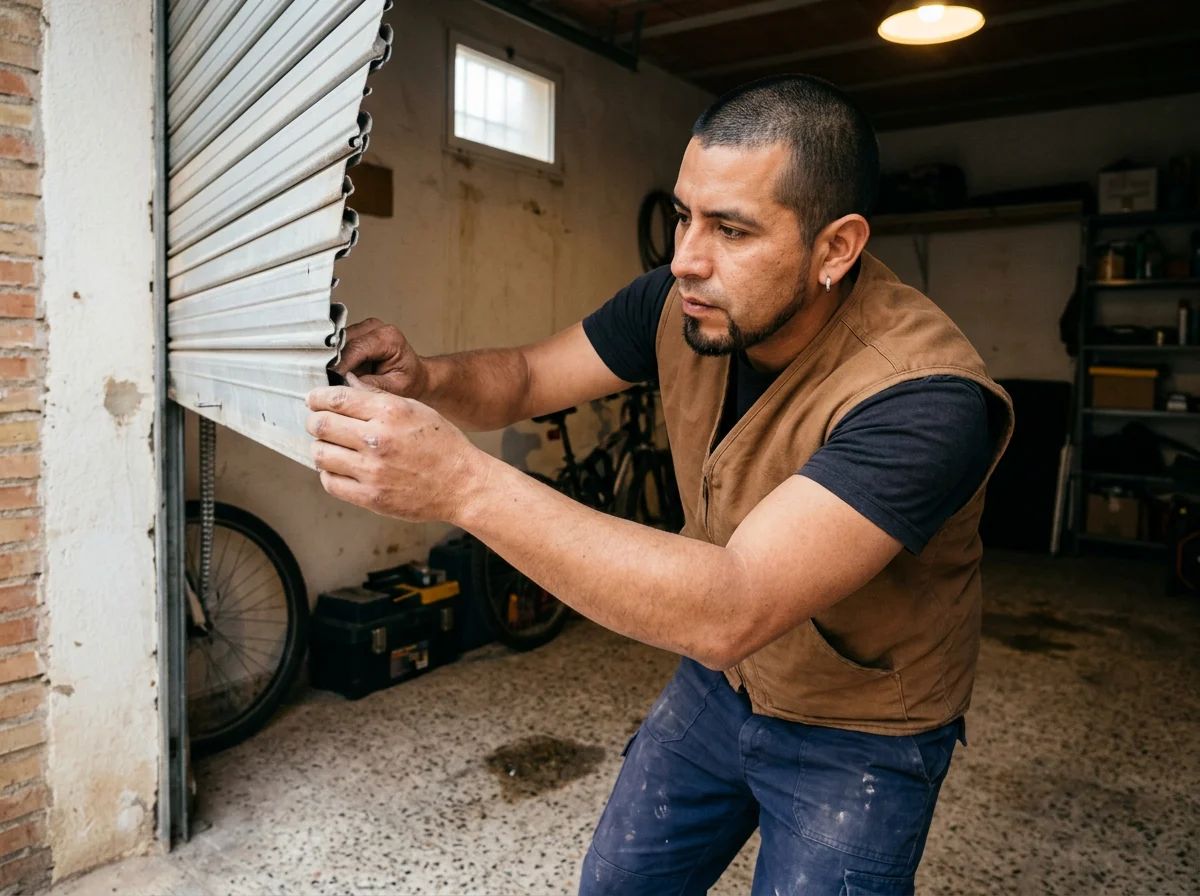 Puertas de garaje en Algueña: revisión de las lamas de una enrollable