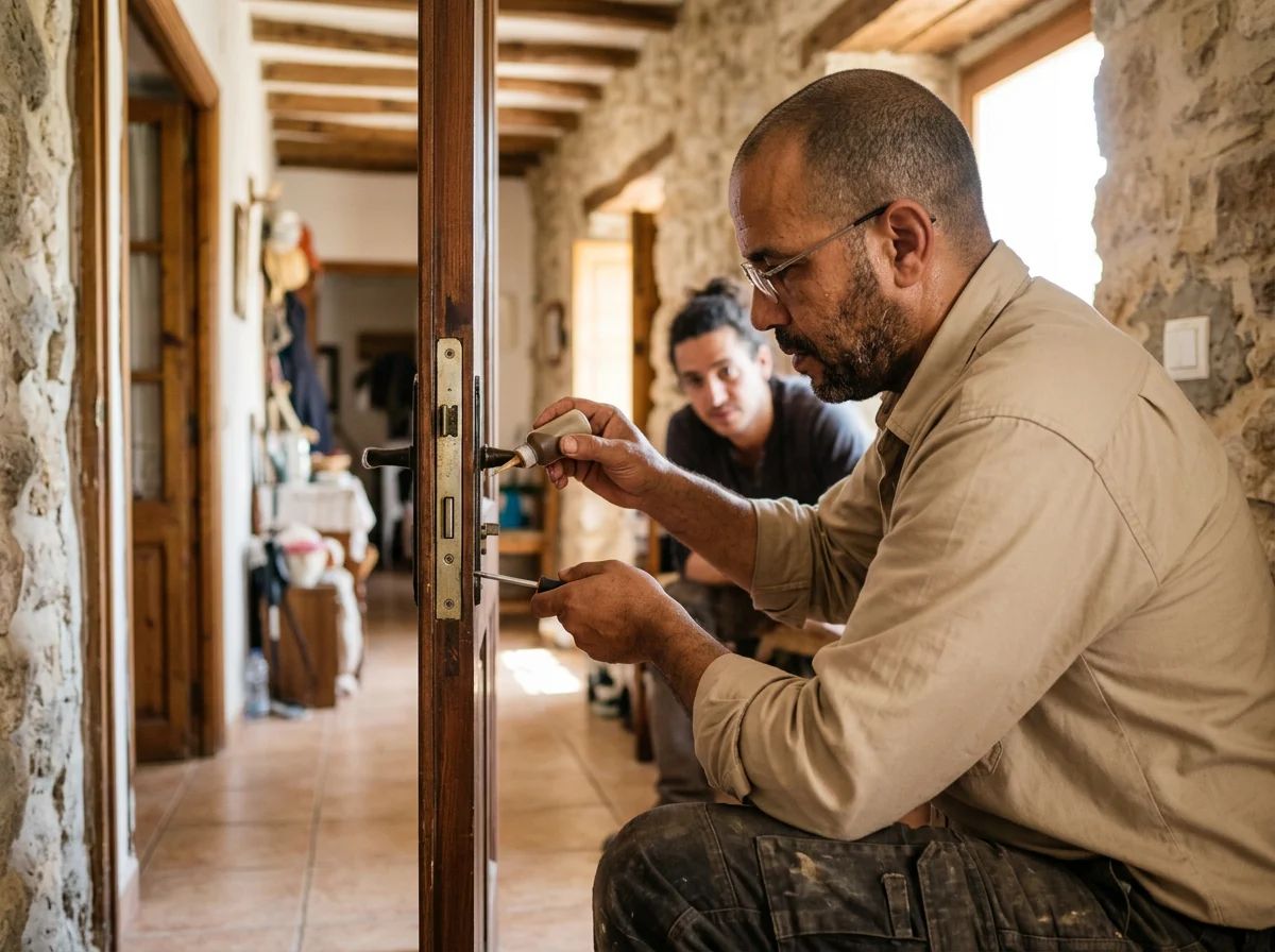 Cerrajeros en Gaianes: engrase del mecanismo de una cerradura