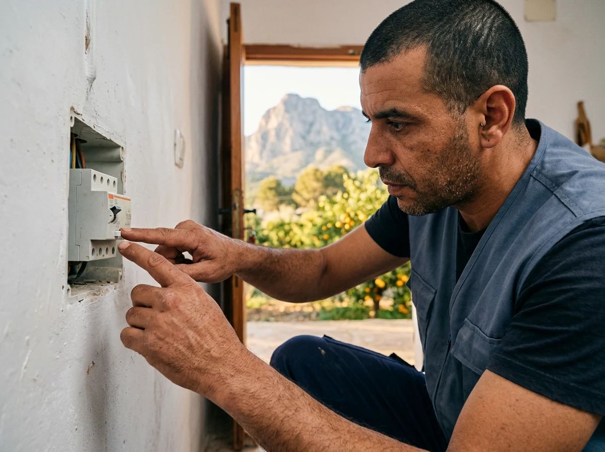 Electricistas en L'Atzúbia: prueba del diferencial