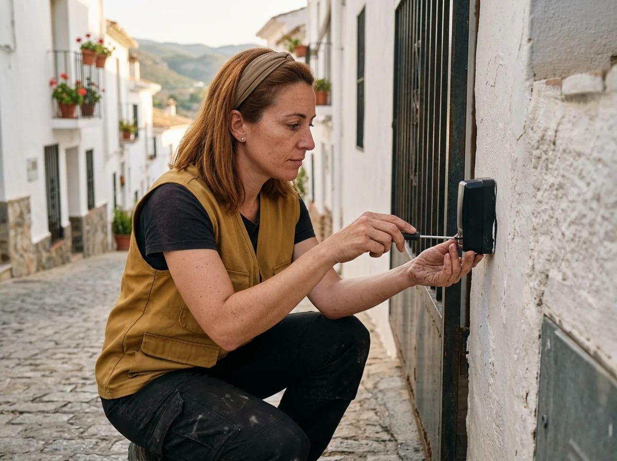 Automatismos de puertas en Alcoy: ajuste de una fotocélula