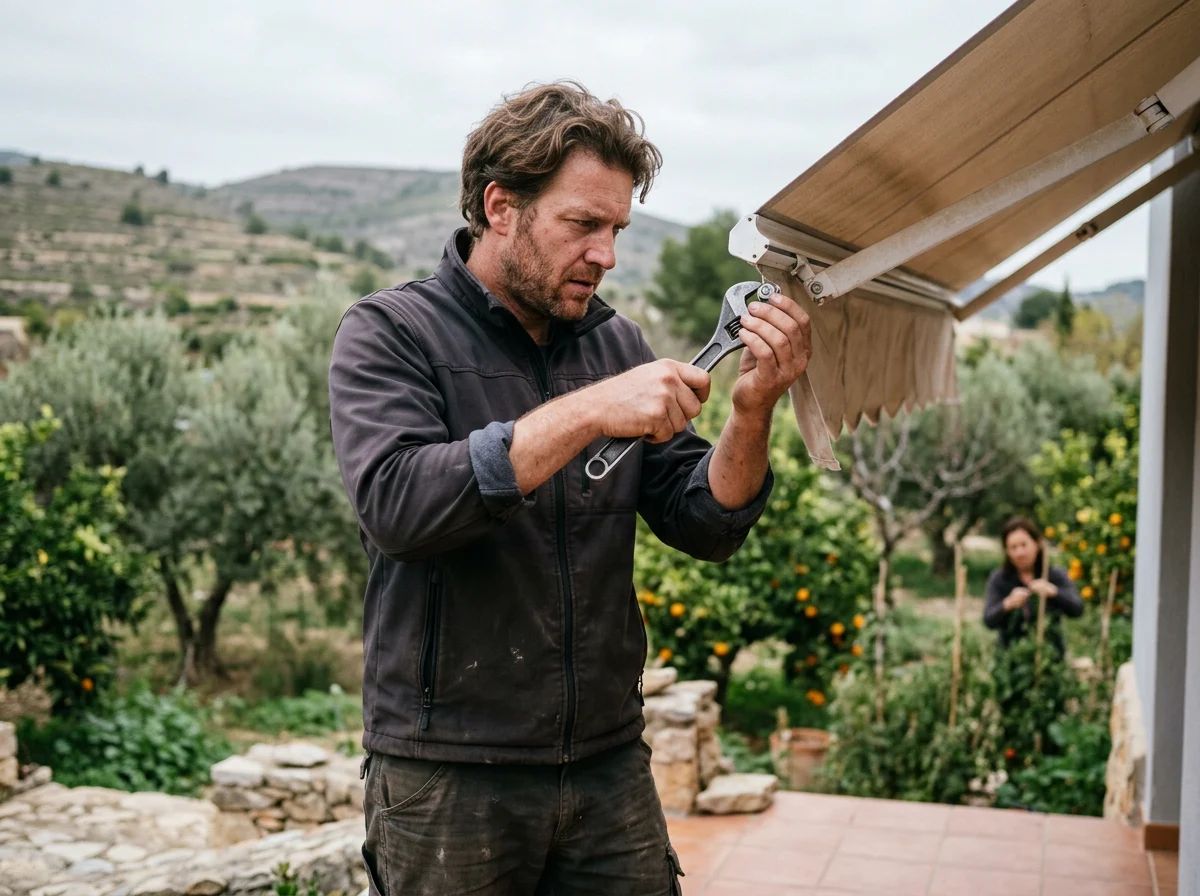 Reparación de persianas en Parcent: ajuste del brazo de un toldo