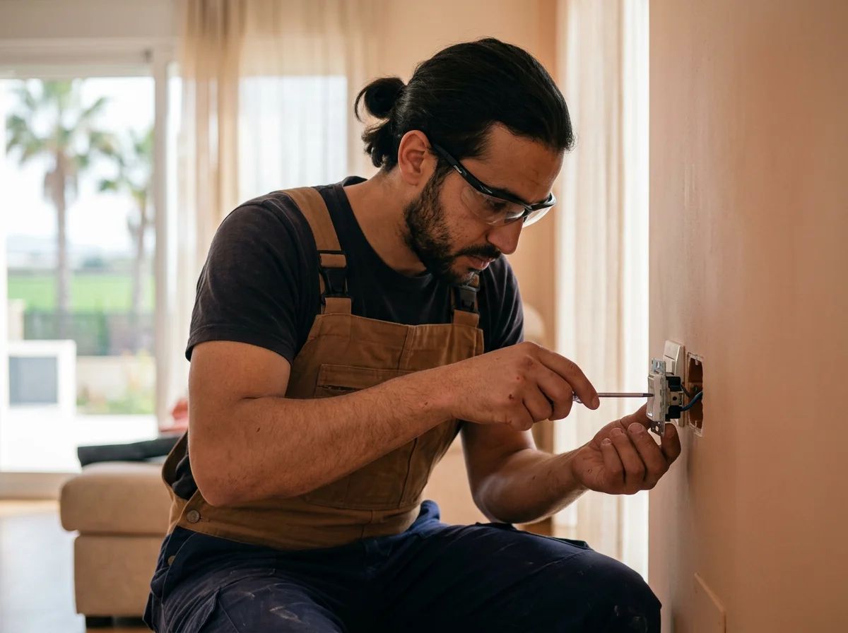 Electricistas en Cox: montaje de un interruptor