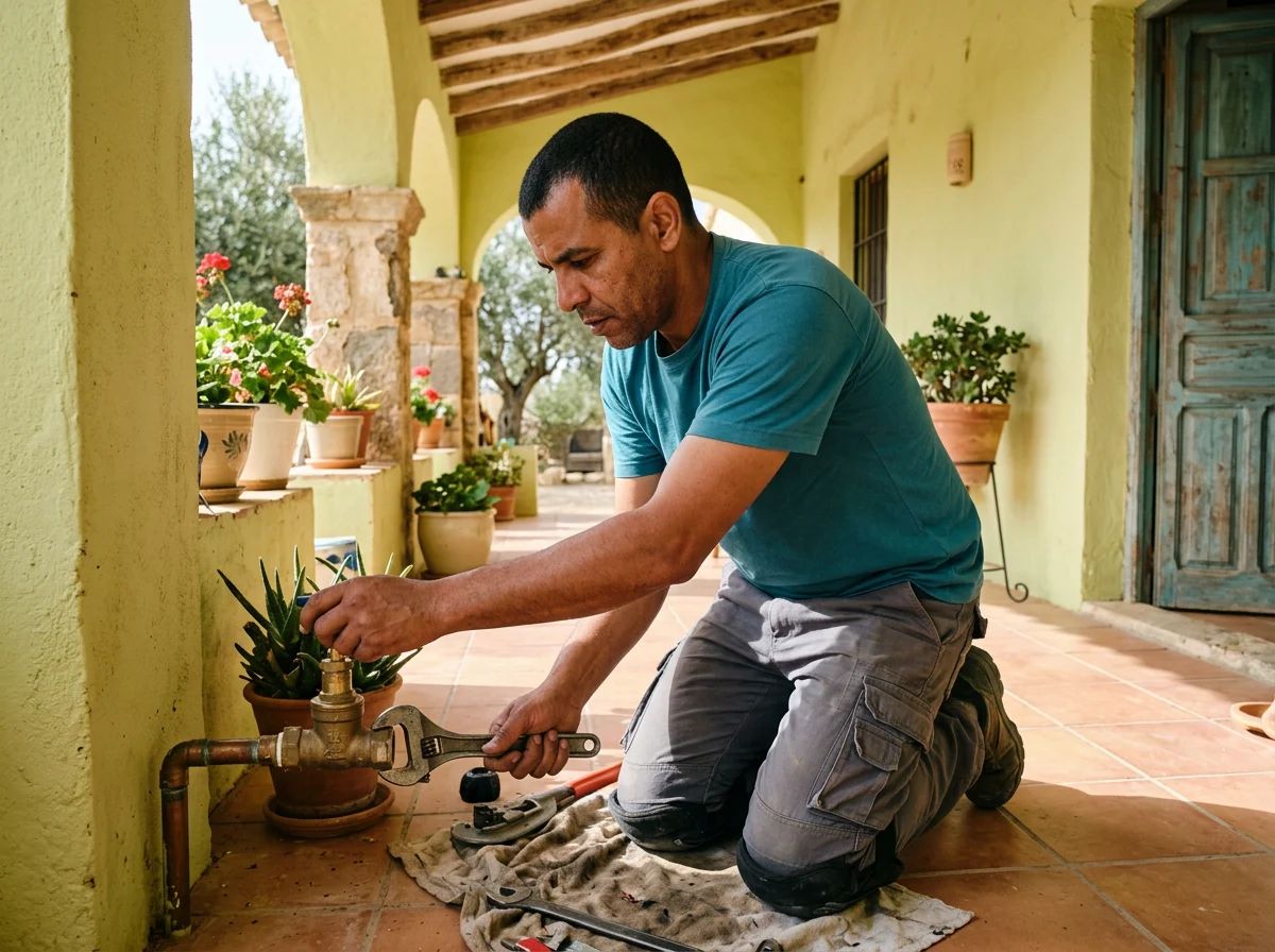 Fontaneros en Bolulla: técnico cambiando la llave de paso