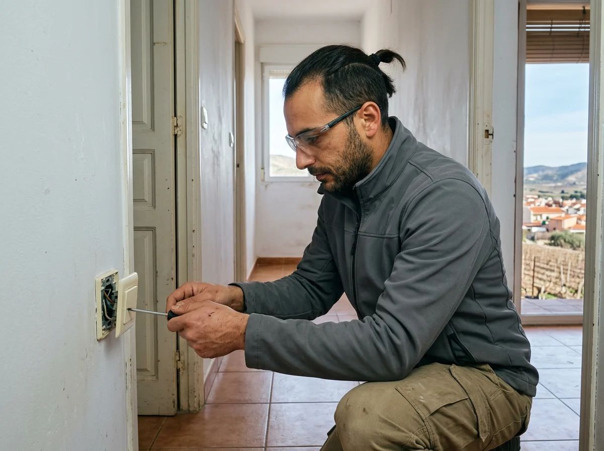 Electricistas en Campo de Mirra: técnico cambiando un interruptor