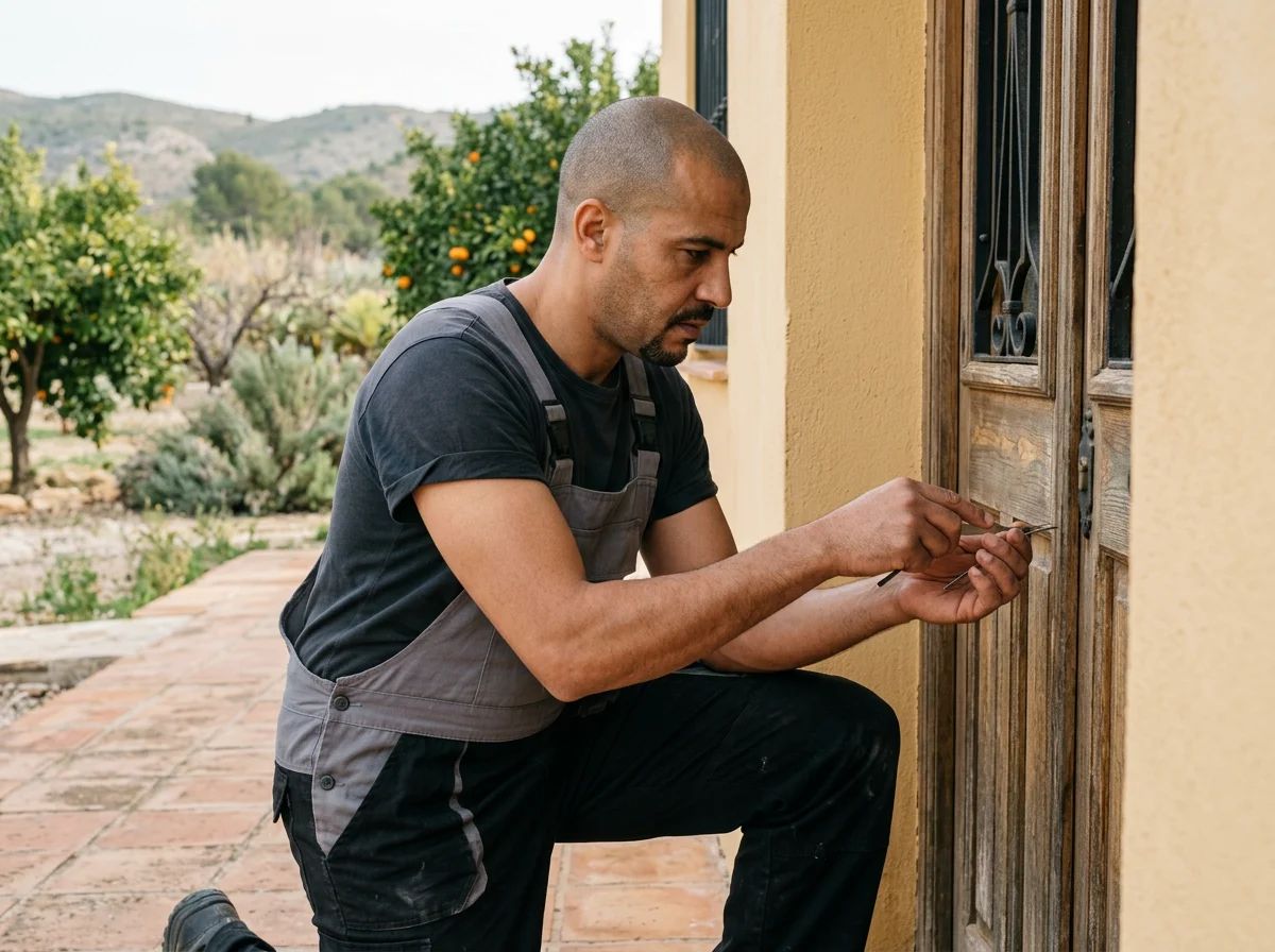 Cerrajeros en La Vall de Laguar: técnico abriendo una puerta sin dañarla
