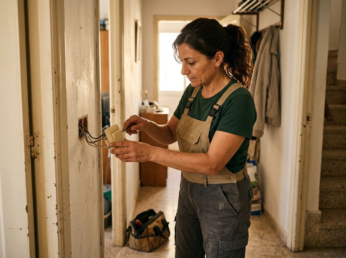 Electricistas en Benilloba: técnico cambiando un interruptor