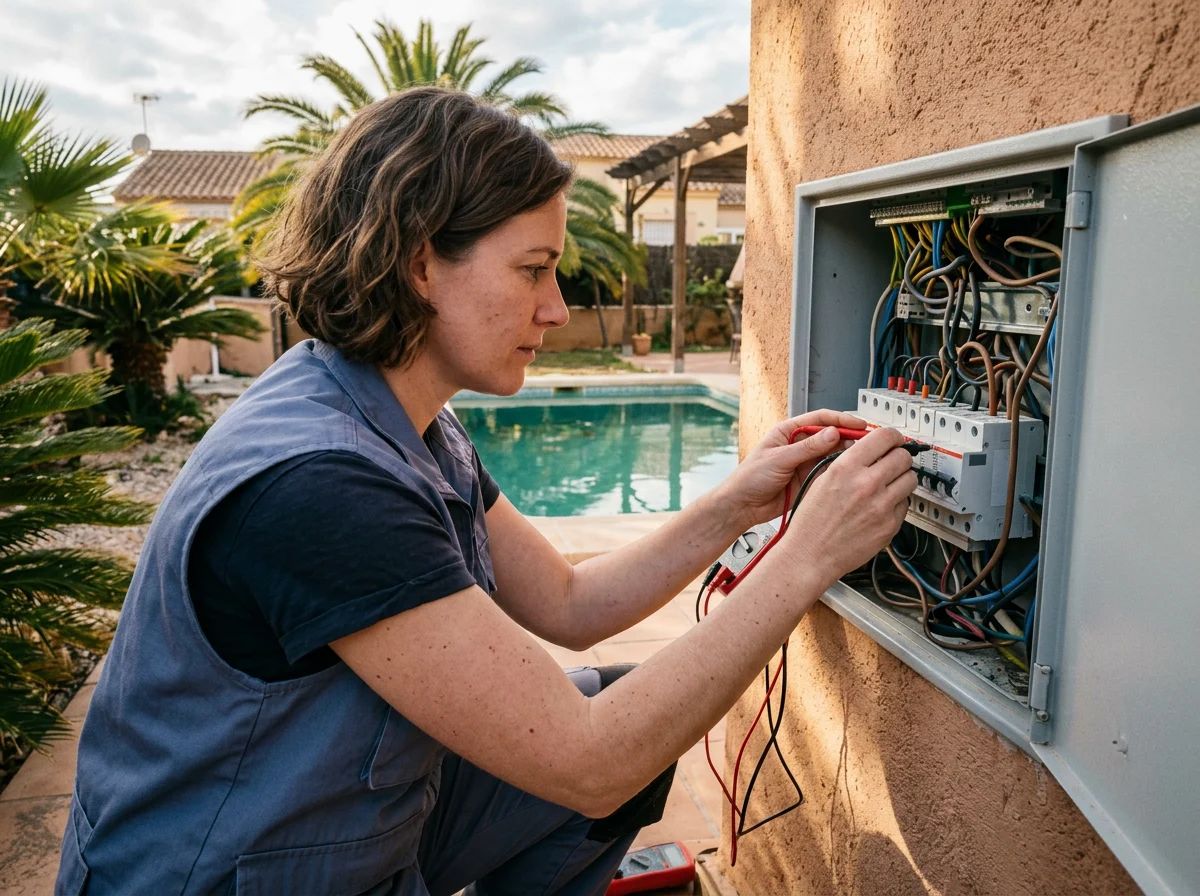 Electricistas en Orihuela: técnico revisando el cuadro eléctrico