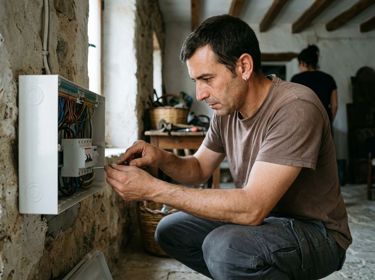 Electricistas en Jijona: técnico cambiando el diferencial