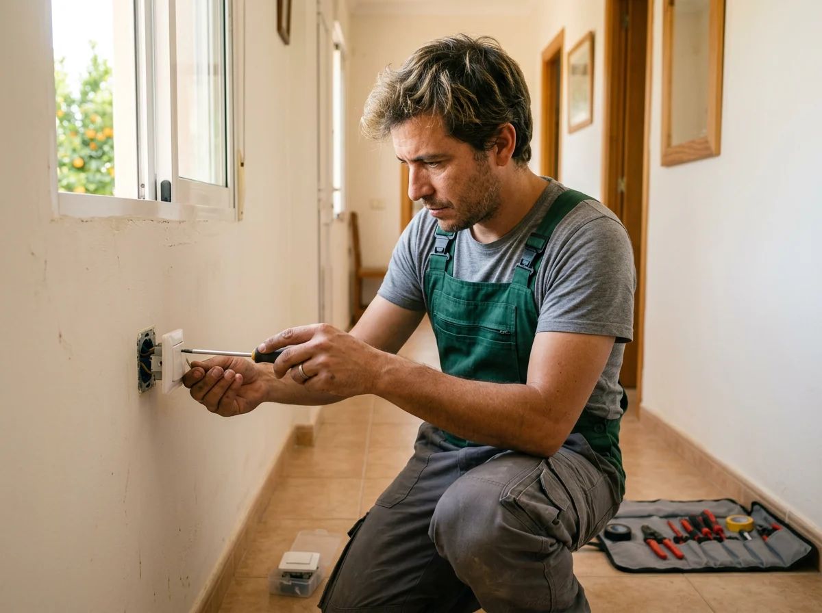 Electricistas en Beniarbeig: técnico cambiando un interruptor